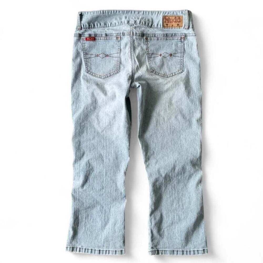 Y2K Mudd Low Rise Light Wash Capri Jeans Embroidered Pockets - Size 7
